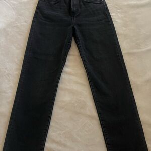Black Straight-cotton on Leg Jeans